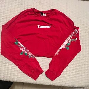 Cropped Red Sweatshirt